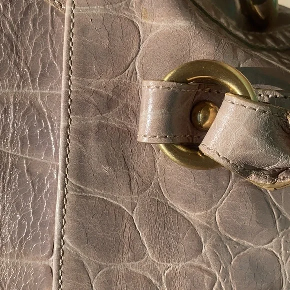 Brahmin Tan Alligator print Satchel Style handbag. - Picture 11 of 16